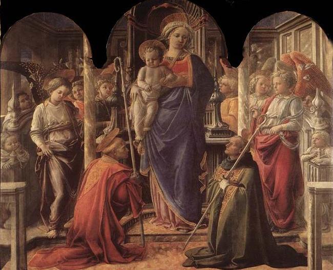 Fra Filippo Lippi Madonna and Child with St Fredianus and St Augustine